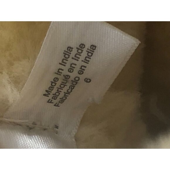 lamb fur lined woven booties sz 6‎ lama print boho suede bottom leather trim - Picture 11 of 11